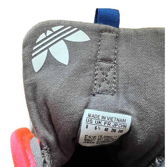 Adidas Originals size 8 Jeremy Scott Gray Floral Slip-On High Top Sneakers - Picture 3 of 14